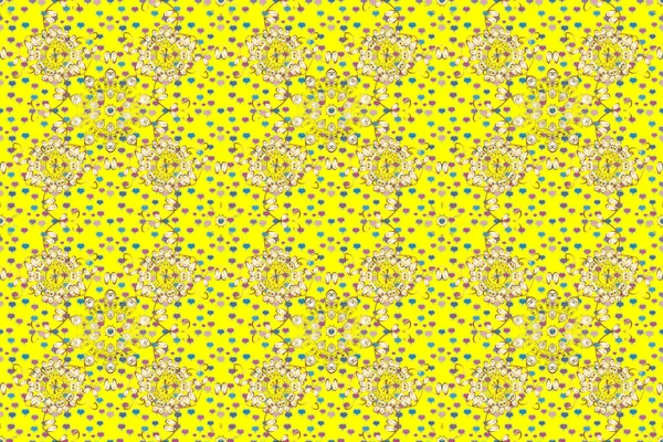 Jednoduchý Vánoční Bezproblémový Vzor Geometrickými Motivy Prvky Bílými Modrými Žlutými — Stock fotografie