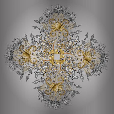 Tarafsız ve gri renkli kıvrımlar. Basit bir şekilde. Duvar kağıtları, giysiler, erkekler ve kızlar için soyut, pürüzsüz desen. Kusursuz desenli çiçekler ve çiçek desenli çizimler. Vektör illüstrasyonu.