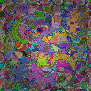 Şablon. Mavi, mor ve yeşil renkte. Kusursuz Soyut Özgeçmiş Tasarımı. Yumuşak kumaş deseni. Vektör.