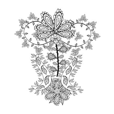 Moda baskısı, hatıra defteri, ambalaj kağıdı ve duvar kağıdı için eskiz deseni süslemesi. Resimler beyaz, siyah ve gri renklerde.