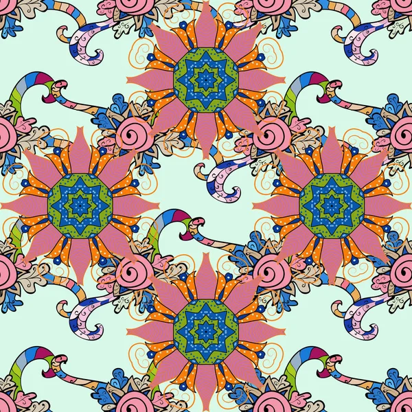 Sommer Nahtloses Muster Mit Stilisierten Blumen Kann Für Hintergrundbilder Webseiten — Stockvektor