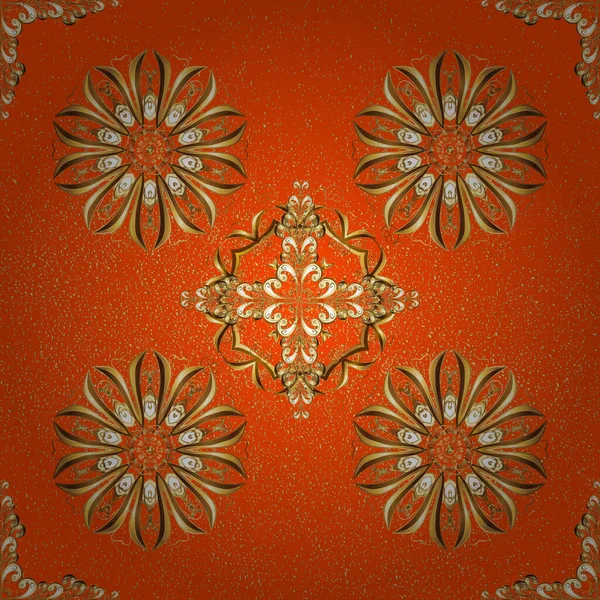Photos Orange Brun Beige Joli Fond Modèle Géométrique Sans Couture — Image vectorielle