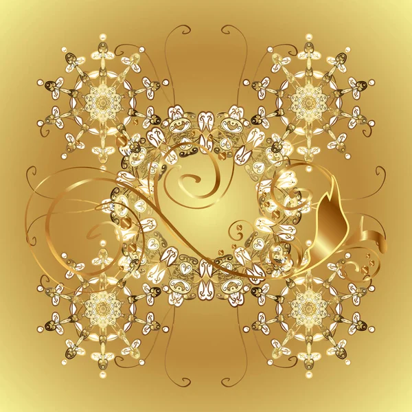 Traditional Orient Ornament Seamless Classic Vector Golden Pattern Golden Pattern — Stock Vector