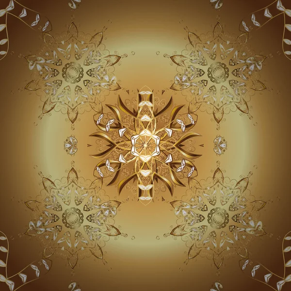 베이지 황금색 바다없는 꽃무늬 그래픽 패턴이죠 Wallpaper Baroque Damask — 스톡 벡터