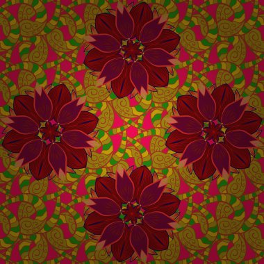 Süslü, dikişsiz, soyut çiçeklerle süslenmiş. Çiçek deseni duvar kağıdı, desen dolguları ve web sayfası arka planı için kullanılabilir. Şekillendirilmiş çiçeklerle kusursuz desen.