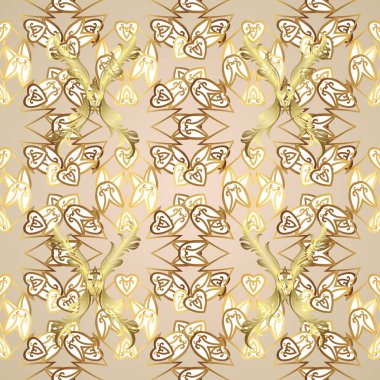 Kusursuz çiçek deseni. Beyaz ve bej renkler üzerinde grafiksel modern kusursuz desen. Barok eskizi, damask. Kusursuz vektör arkaplanı.