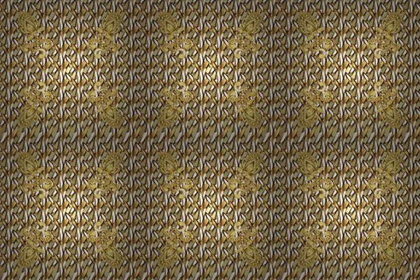 Безшовні Золоті Текстуровані Завитки Золоті Елементи Східному Стилі Арабески Безшовний — стокове фото