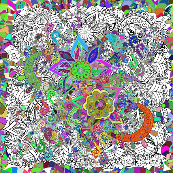 Composición Floral Pintado Mano Plantilla Delicada Vista Superior Estilo Suave — Vector de stock