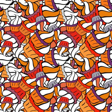 Dekoratif çizim, basım için iyi. Romantik süs, fon tasarımı. Kusursuz kekler el çizimi, kusursuz desen. Şekerleme koleksiyonu ile renkli arkaplan vektörü.