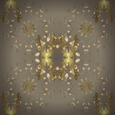 Rococo tarzında zarif, zarif bir süs. Vektör çizimi. Gri ve bej renkli desenler. Barok tarzında kusursuz. Tekstil ve hatıra defteri için güzel bir desen. Klasik biçim.