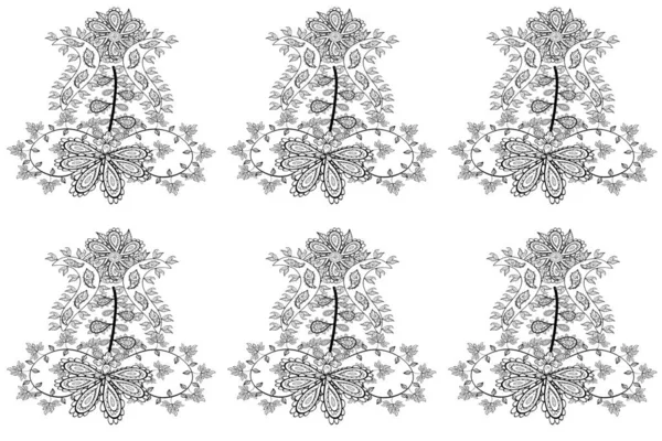 Doodles Preto Branco Cinza Cores Desenho Padrão Impressão Padrão Tecido — Fotografia de Stock