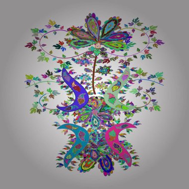 Arkaplan dokusu, taslak, tema beyaz, mavi ve yeşil renklerde. Kabile sanat baskısı, klasik geçmiş. Soyut etnik vektör pürüzsüz desen.