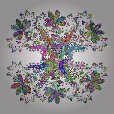 İllüzyon. Vektör dokusu. Mavi, yeşil ve beyaz renklerdeki karalamalar. Güzel kumaş arkaplanı.