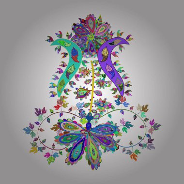 Beyaz, yeşil ve mavi renkli Vektör illüstrasyonunda resimler. Moda baskısı, albüm, ambalaj kağıdı ve çizim için zarif dekoratif süslemeler..