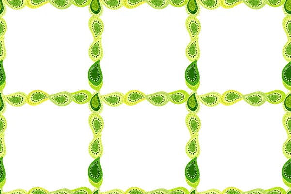 Bild Grünen Weißen Und Gelben Farben Nahtloses Muster Raster Doodles — Stockfoto