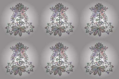 Eski model. Raster. Karalamalar beyaz, gri ve renklere göre nötr. Şık kumaş deseni.