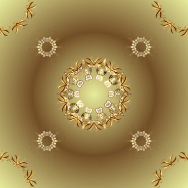 Basit bir şekilde. Sonsuz bukle süsü. Vektör. Çizim, karalama, sarı, nötr ve kahverengi renkler üzerine karalama. Kusursuz girdap şekli. Tebrik kartları, düğün, logo, kumaş baskısı için kullanılabilir.