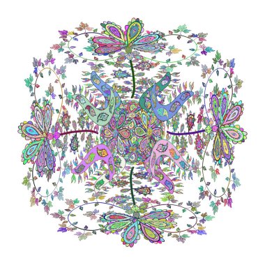 Güzel kumaş deseni çiz. Karalamalar beyaz, mavi ve renklere göre nötr. Vektör.