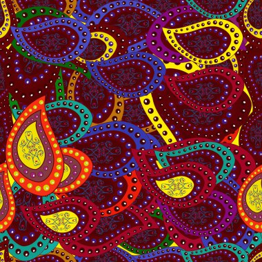 Kusursuz soyut ve ilginç bir arkaplan. Yumuşak kumaş deseni. Vektör. Karalama kalıbı. Mor, kırmızı ve kahverengi renkler.