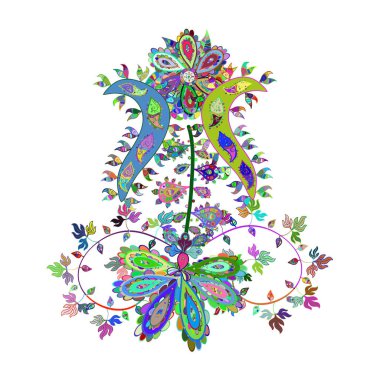 Modern stil dokusu. Vektör - stok. Skeç Nazik, beyaz, mavi ve yeşil renklerde bahar.