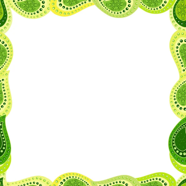 Вектор Зображення Зеленому Білому Жовтому Кольорах Елементи Декольте Ручні Мальовані — стоковий вектор