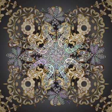 Vektör çizimi. Özet olarak güzel bir arka plan. Ambalaj kağıdı için karalama kalıbı. Gri, nötr ve kahverengi renkler.