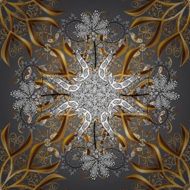 Vektör. Posterler, pankartlar, davetiyeler için klasik tasarım koleksiyonu. Gri ve kahverengi renkli bir resim. Kusursuz. Retro barok dekorasyon elementi kaligrafik süsü zenginleştirir.