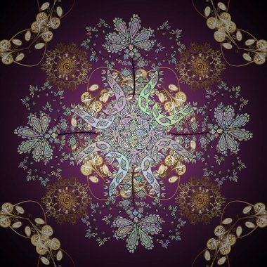 Varicolopurple, kahverengi ve nötr vektör kusursuz çizim. Tasarım ambalajı ve hediye kağıdı, tebrik kartları, afiş ve poster tasarımı.