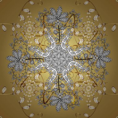 Vektör çizimi. Kusursuz. Sarı ve beyaz renklerdeki desenler. Soyut lüks arka plan, zarif davetiye davetiyesi, davetiye, arka plan kapağı illüstrasyonu.