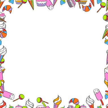 Kusursuz desen. Vektör. Çizgi roman karalama çerçevesi pembe, siyah ve beyaz kenarlıklardan oluşur.