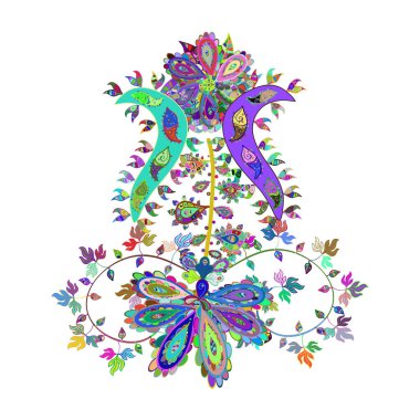 Karalamalar mavi, yeşil ve beyaz renklerde. Yumuşak kumaş deseni. Vektör. Tasarım. Yazdır. Düz elementler.