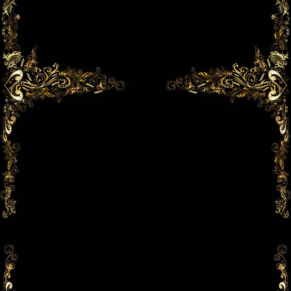 Patrón Dorado Sin Costuras Colores Marrón Negro Con Elementos Dorados — Archivo Imágenes Vectoriales