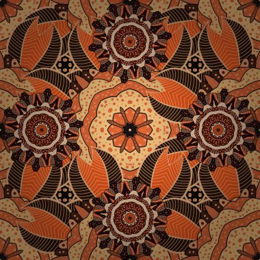 Hint çiçeği mandala. Doğulu gelişim vektörü. Dekoratif renkli yuvarlak süs. Yoga logosu, meditasyon posterinin arka planı. Stres önleyici mandala. Renkli mandala.