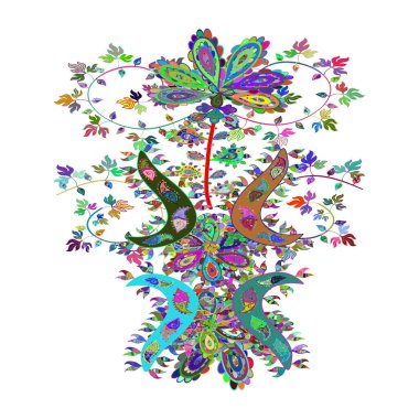 Kusursuz. Yeşil, beyaz ve mavi renklerde bahar. Vektör - stok. Modern stil dokusu.