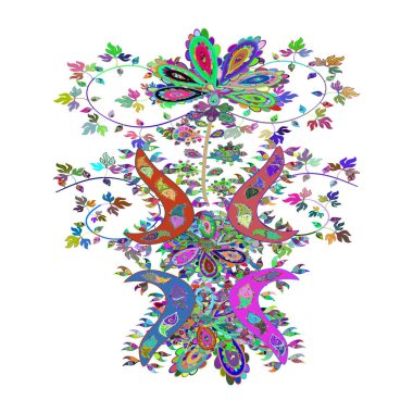 Tebrik kartı geçmişi, boyama kitabı, arkaplan ve tekstil için kullanılabilir. Etnik Mandala havlusu. Sınır Kızılderili şal desenli patten. Vektör Henna tarzı. Kusursuz süs izi..