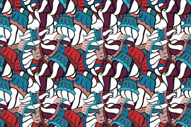 Tatlı paçavra keklerden ve keklerden arınmış. Gıda posteri tasarımı için izole edilmiş renkli kek beyaz, siyah ve mavi üzerine.