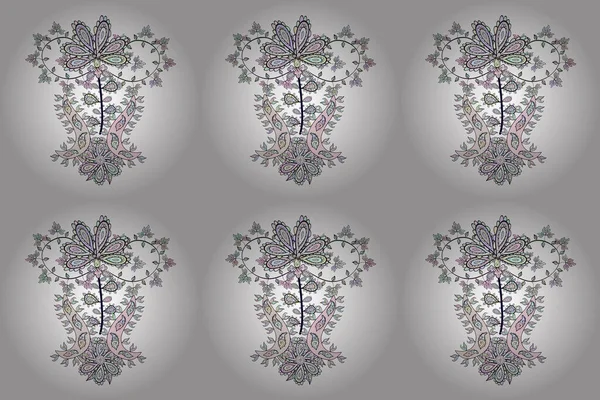 Immagini Colori Neutri Grigi Bianchi Illustrazione Raster Schizzo Elegante Ornamento — Foto Stock