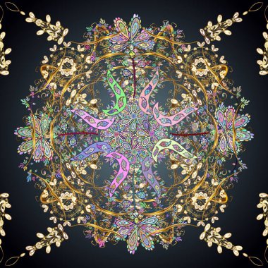 Kusursuz girdap şekli. Vektör. Çizim, karalama, siyah, mavi renkler üzerine karalama. Sonsuz bukle süsü. Basit bir şekilde. Tebrik kartları, düğün davetiyeleri, logo, kumaş baskısı için kullanılabilir..