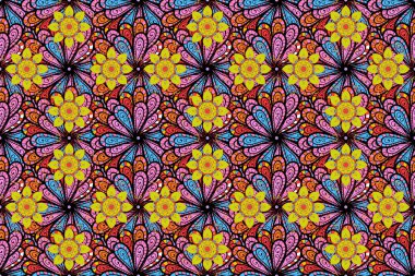 Tasarım kitabı düzeni. Pembe, siyah ve yeşil renklerin renkleri. Broşür broşürü, broşür kapağı katalog dergisi ya da yıllık rapor için modern raster şablonu. Mandala ile sunum.