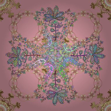 Vektör sanatı. Klasik tarzda hem de. Kusursuz bir süs. Tarafsız, bej ve kahverengi renkleri karala, karala. Vektör sanatı. Kraliyet tarzı. Dantel desenli. Doğrusal desen. Geometrik desen. Tekrarlanan karalamalar