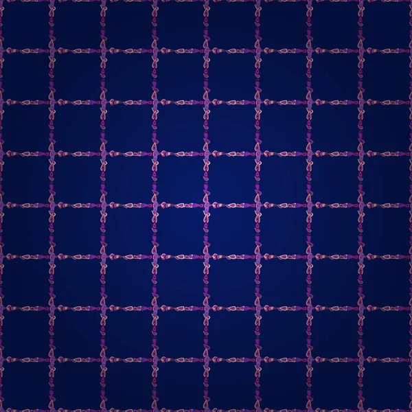 Impresión Sin Costuras Garabatos Planos Elementos Violeta Azul Púrpura Sobre — Vector de stock