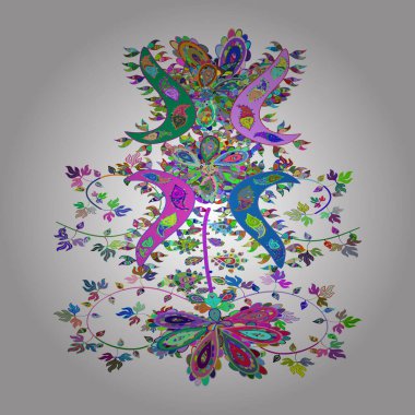 Kusursuz desenli Sketch şirin arkaplan. Kağıt vektörünü sarmak için güzel bir model. Renklere beyaz, mavi ve yeşil çizer.