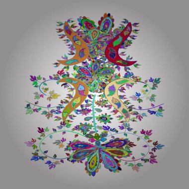 Kusursuz Soyut Özgeçmiş Tasarımı. Vektör. Yumuşak kumaş deseni. Mavi, beyaz ve yeşil renkte. Desen.