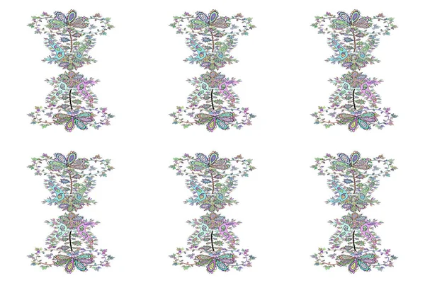 Çiçeksel elementlerle süslenmiş kusursuz raster dokusu. Renklere beyaz, mavi ve nötr karalar.