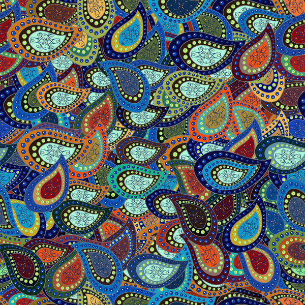 Бесшовный рисунок. Вектор. Лапша нейтральная, синяя и зеленая по цвету. Модный тканевый узор.