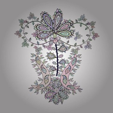 Tarafsız, gri ve beyaz renkli Vektör illüstrasyonunda resimler. Moda baskısı, hatıra defteri, ambalaj kağıdı, çizim için zarif dekoratif desenler..