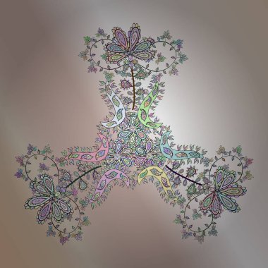 Tasarım. Vektör. Yumuşak kumaş deseni. Renklere bej, nötr ve gri karalamalar. Düz elementler. Kusursuz Desen Yazdırma.