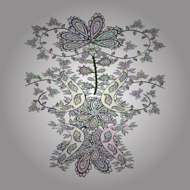 Şablon. Kusursuz Soyut Özgeçmiş Tasarımı. Vektör. Yumuşak kumaş deseni. Gri, beyaz ve renklerde nötr.