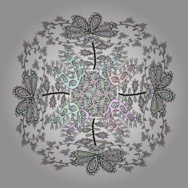 Kabile sanat baskısı, klasik geçmiş. Arkaplan dokusu, taslak, tema beyaz, gri ve nötr renklerde. Soyut etnik vektör çizim kalıbı.