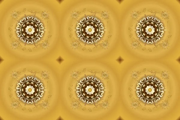 Ornamento Oriental Sem Costura Estilo Barroco Raster Clássico Padrão Dourado — Fotografia de Stock